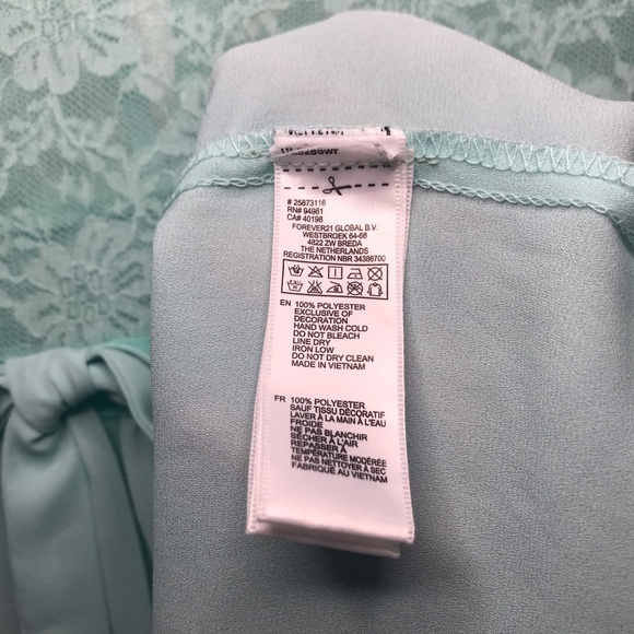 Forever 21 Mint Green Lace Bow Front Blouse - Picture 5 of 8